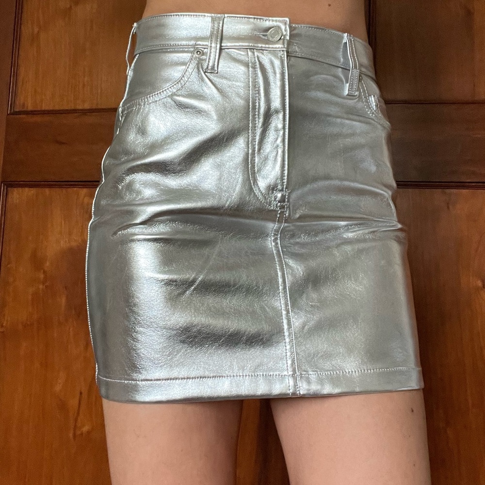 Metallic Silver Skirt